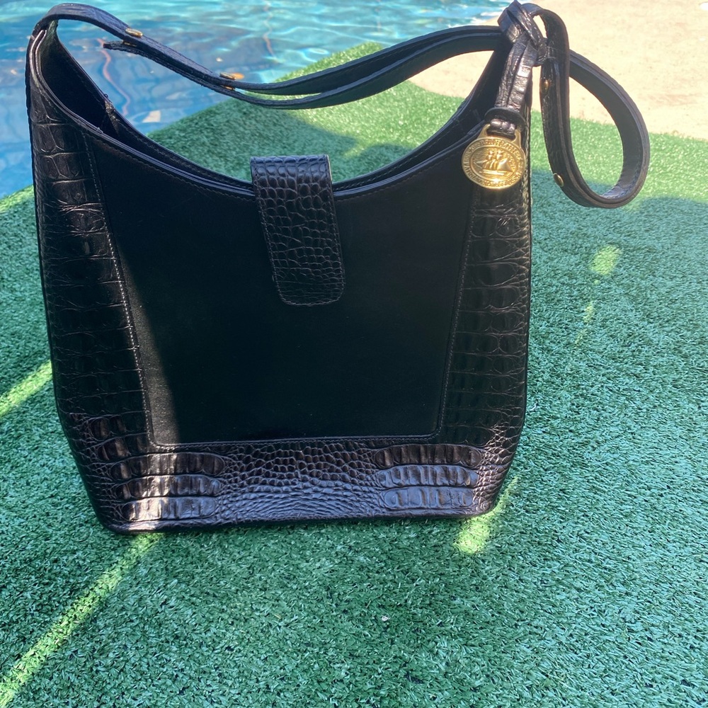 Brahmin Black Crocodile-Embossed Women's Bag